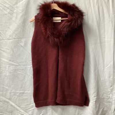 Furst Denmark  Womens  Size S Hooded Vest Maroon H