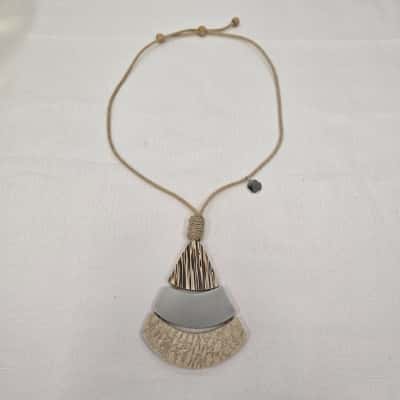  Womens Necklace With Natural Adjustable Cord and Tones