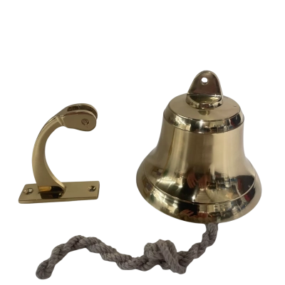 Ships bell by brass line hundred percent solid grass new in original box