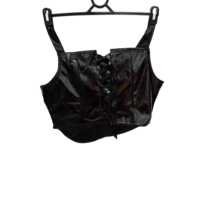 Black Friday Womens  Size 12 Contrast Panel Top Black  Ribbon Lace Up Front RRP $68