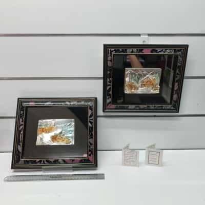 2x Garanzia Italy Artworks Framed With Certificates Vintage 