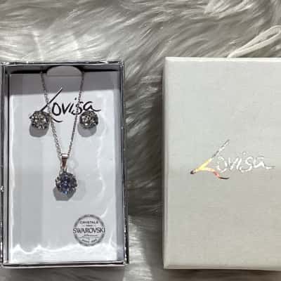 Lovisa Women's Sterling Silver & Swarovski Crystal Earrings & Necklace Set