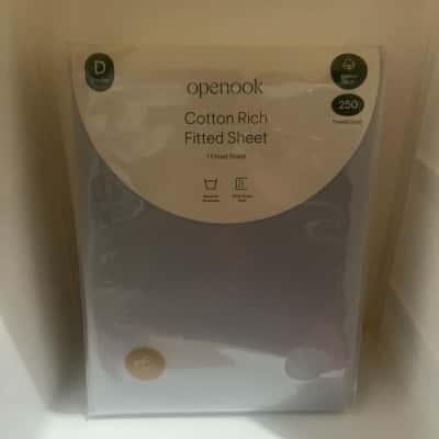 Openook 250TC Cotton Rich Fitted Sheet Double Bed - Mist
