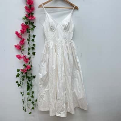 Steele Womens Shoestring Strap Maxi Dress Size S White 