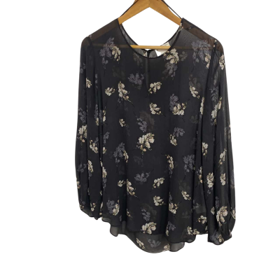 Witchery Womens  Size 14 Black Floral Top