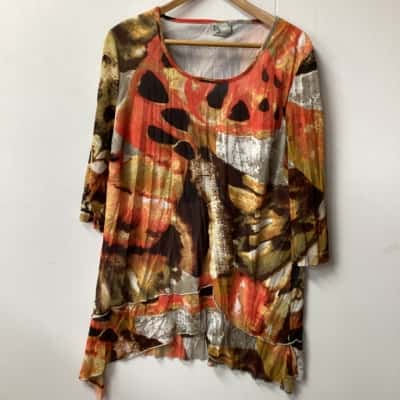 Taking Shape Womens  Size S 3/4 Sleeve Top Multicoloured (d) 