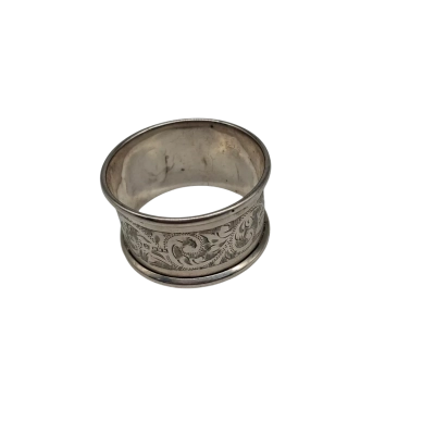 ENGRAVED STIRLING SILVER NAPKIN RING