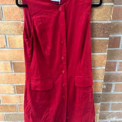  Womens FAYT Label  Size 6 Red Maven Button Dress 