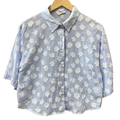 Gorman Blue/White Striped Floral Shirt Size 8