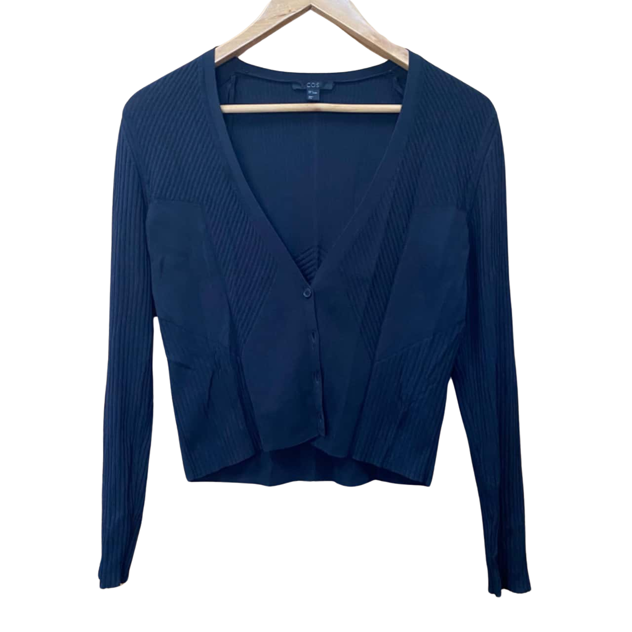 COS Black Ribbed Cardigan Size S(s)