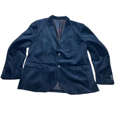Angelo Litrico Velvet Slim Fit Blazer Navy Blue Size 56