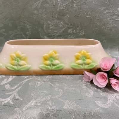 Vintage Pates Pottery Trough Vase