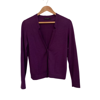 David Lawrence Merino Wool Womens  Size M Button-down Cardigan Purple 