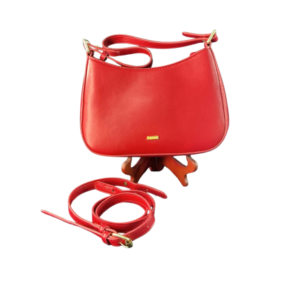  Womens Small red handbag with removable Cross Body strap