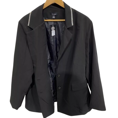 beme Womens Size 24 Sequin Lapel Blazer Black  