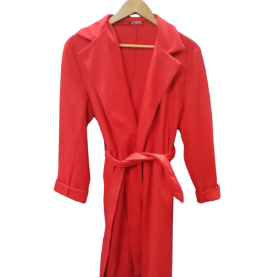 Boohoo Womens Size 10 Trenchcoat Red 