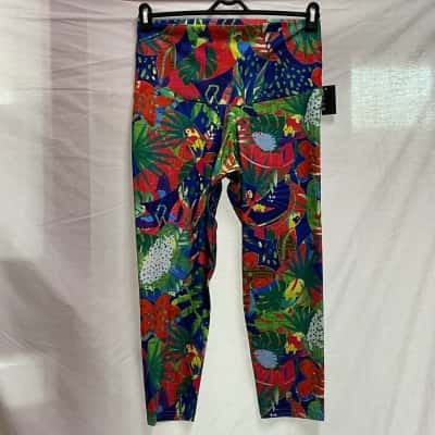 Exotica Womens  Size XL Leggings Blue / Floral / Pattern 