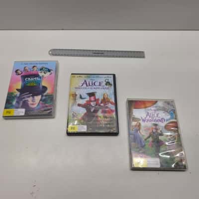Tim Burton Johnny Depp DVD Lot Charlie & Chocolate Factory Alice In Wonderland