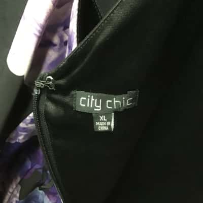 City Chic Women’s Size XL flower dress (black)