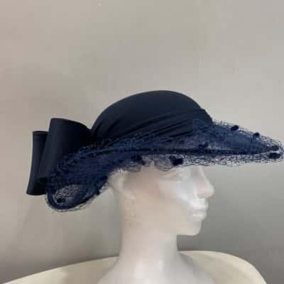  Womens  Fancy Hat Dark Blue 