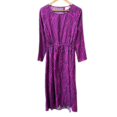 Elk Magenta/Black Patterned Dress Size 8