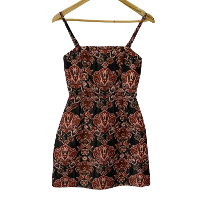 Kookai Womens  Size 36 Mini Dress Burnt Orange / Pattern 