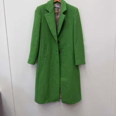 Zara Green Wool Blend Coat - Size XS 