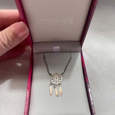  Women’s 925 ITALY Dream Catcher Necklace Silver 