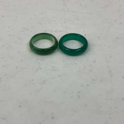 Mens Green Stone Rings Set Of 2 Size XS/S