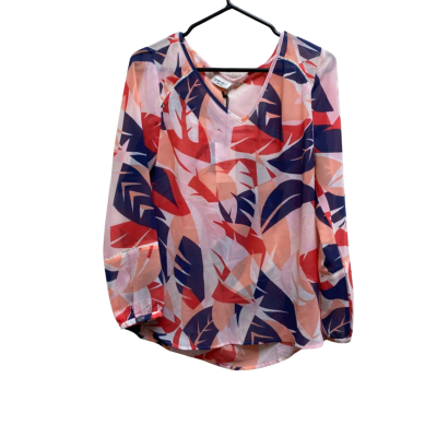 Jeanswest Womens  Size 10 Blouse Blue / Coral / Floral / Pink  / White 