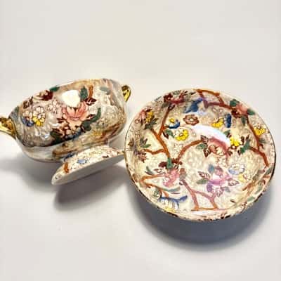 Vtg. Set of 2 Maling Chintz Lustre ware Made in Newcastle-on-Tyne, England