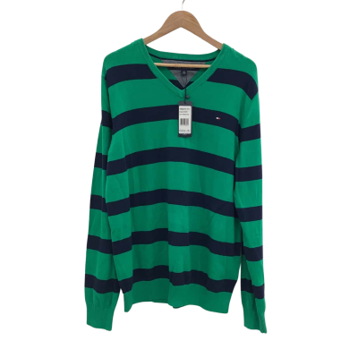 Tommy Hilfiger Mens  Size XL Pullover Green / Navy Blue BNWT RRP$140