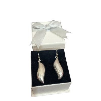 925 Sterling Silver Earrings -Curved Shape