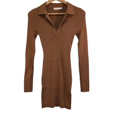 Bec & Bridge Womens  Size 8 Long Sleeve Dress Brown 