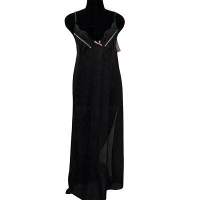  Women's Size 12 Long Negligee Black  