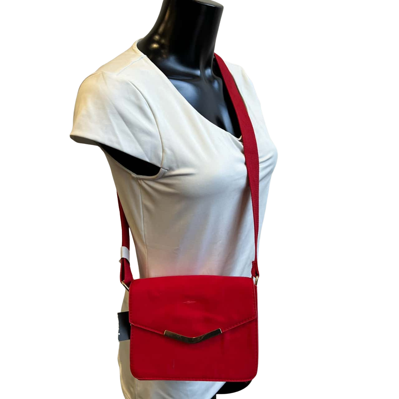 Rubi Womens Faux Suede Mini Crossbody Bag Red