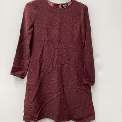 A.P.C Womens Chani dress  Size 34 Maroon 
