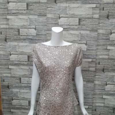 Decjuba Women's  Size L Blouse / Sleeveless Top Silver sequin
