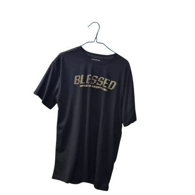 CR24 Chrome Edge Men's Size L Short Sleeve "Blessed Made for Greatness" T-shirt in Black  