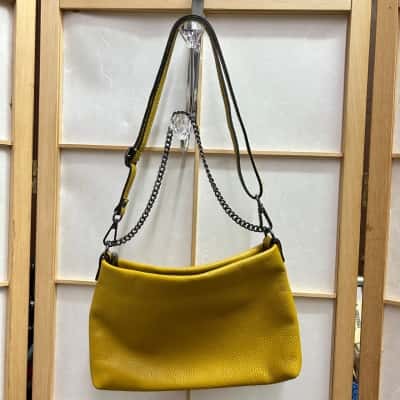  Women’s Italian Genuine Leather Bag/ Cross Body Bag / Shoulder Bag Yellow 