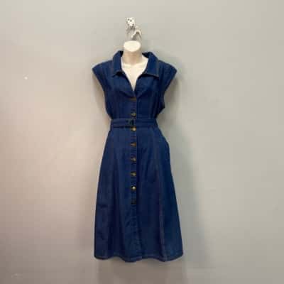 Spicy Sugar Womens  Size 12 Midi Dress Blue 