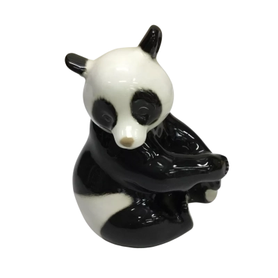 Vintage Lomonosov Porcelain Factory Panda Figurine - Made In Russia