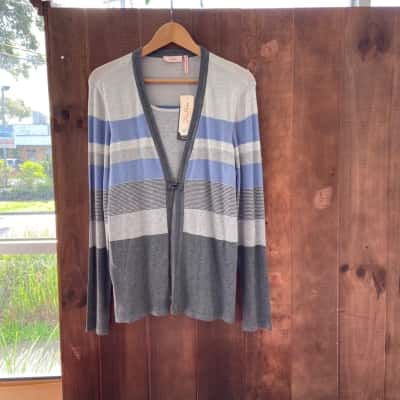 Millers Womens  Size M classic stripe blue / green jumper 