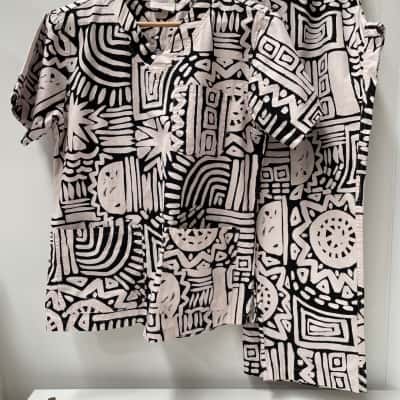 Women’s Gorman scrubs top and pants set S black-and-white