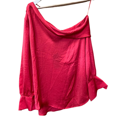 Katies Red Off-Shoulder Satin Top Size 10