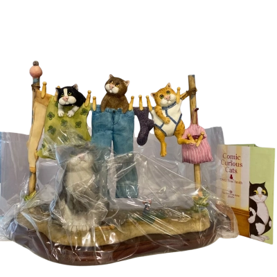 Comic & curious Cats -Hung out to Dry