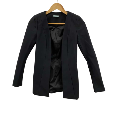 Kookai Women's Size 34 Open Blazer Fitted Black  