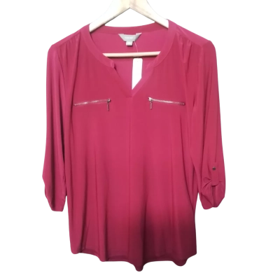 Suzannegrae Womens  Size S 3/4 Sleeve Top Pink  