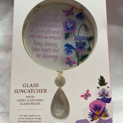 Strength GLASS SUNCATCHER with Light-Catching Glass Beads
