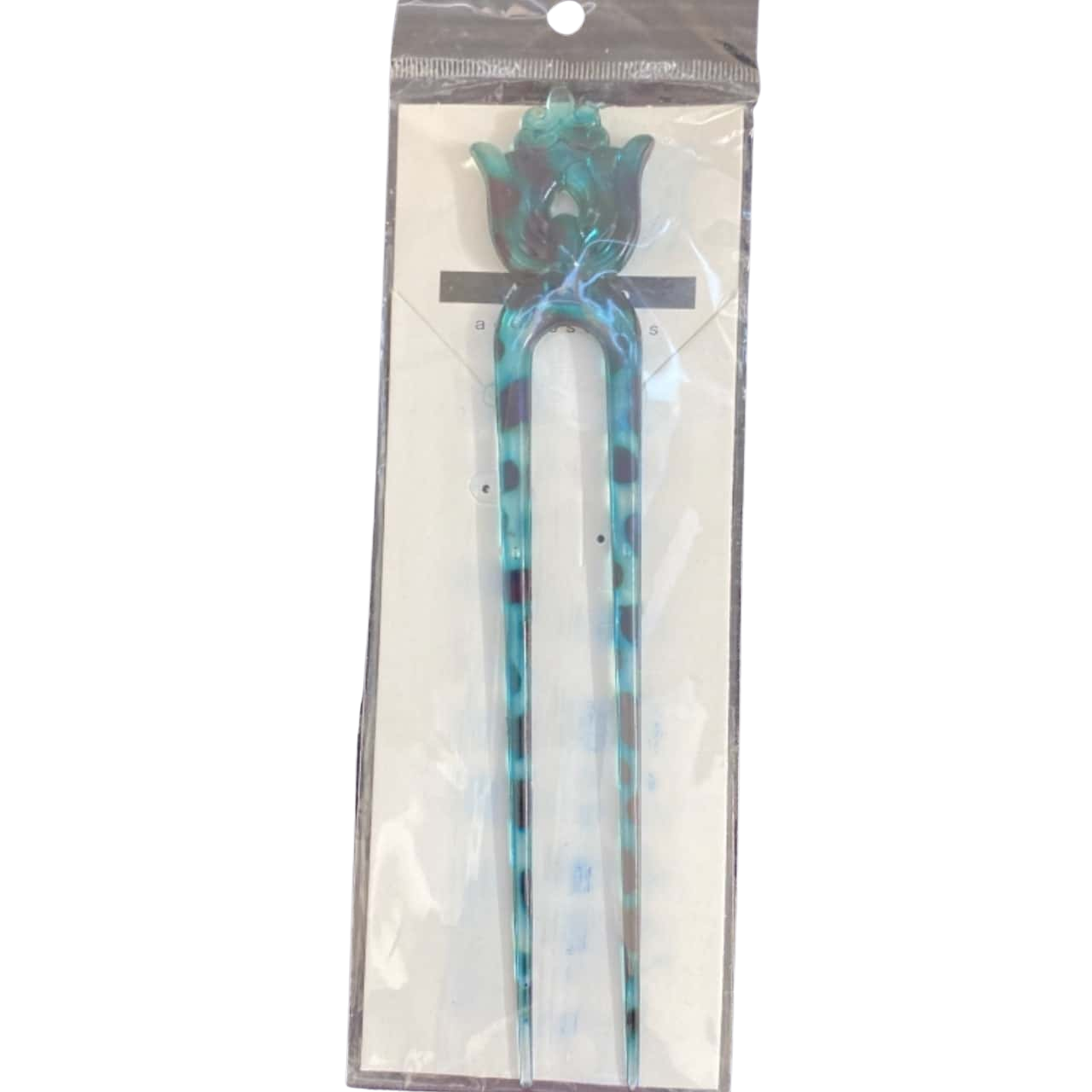 Green and black double pronged hair clip (s)